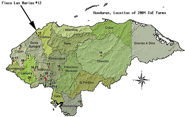 Honduras Regions Map